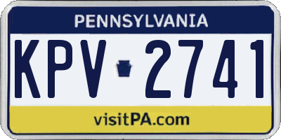 PA license plate KPV2741