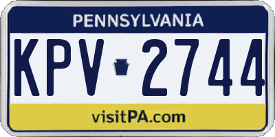 PA license plate KPV2744