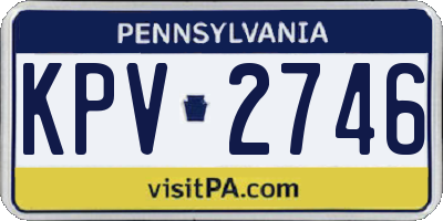 PA license plate KPV2746