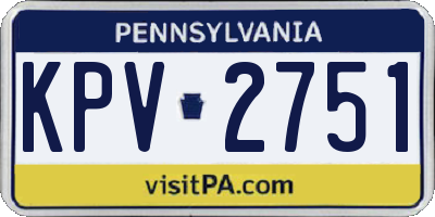 PA license plate KPV2751