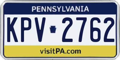 PA license plate KPV2762