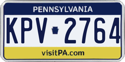 PA license plate KPV2764