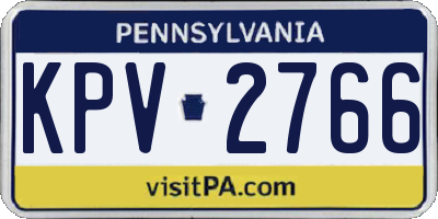 PA license plate KPV2766