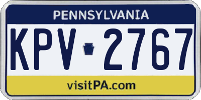 PA license plate KPV2767