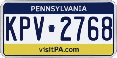 PA license plate KPV2768