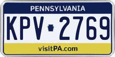 PA license plate KPV2769