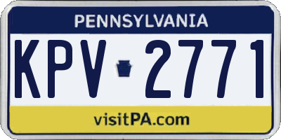 PA license plate KPV2771