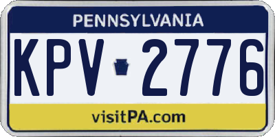 PA license plate KPV2776