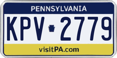 PA license plate KPV2779