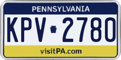 PA license plate KPV2780