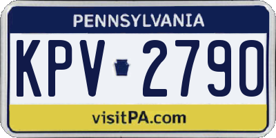 PA license plate KPV2790
