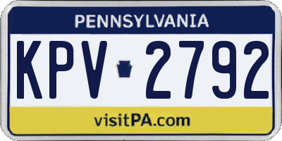 PA license plate KPV2792