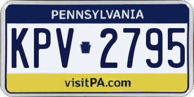 PA license plate KPV2795