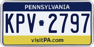 PA license plate KPV2797