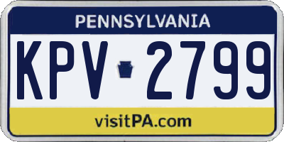 PA license plate KPV2799