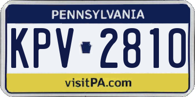 PA license plate KPV2810