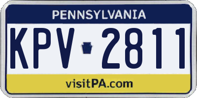 PA license plate KPV2811
