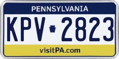 PA license plate KPV2823
