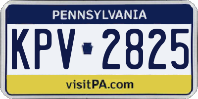 PA license plate KPV2825