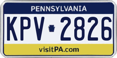 PA license plate KPV2826