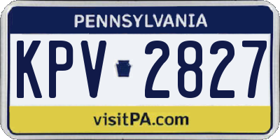PA license plate KPV2827