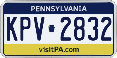 PA license plate KPV2832
