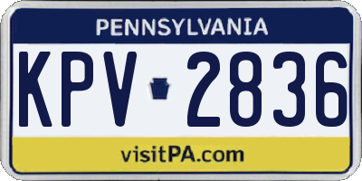 PA license plate KPV2836