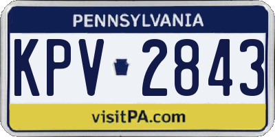 PA license plate KPV2843