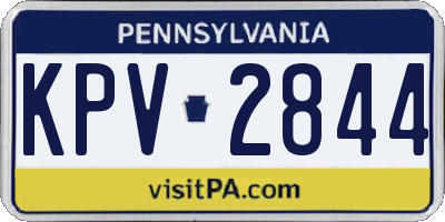 PA license plate KPV2844