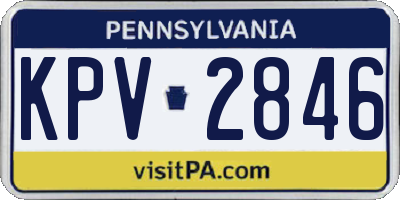 PA license plate KPV2846