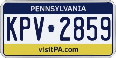 PA license plate KPV2859