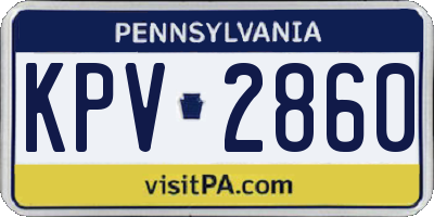 PA license plate KPV2860