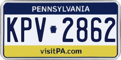 PA license plate KPV2862