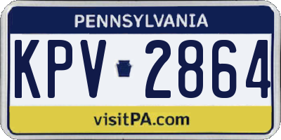 PA license plate KPV2864