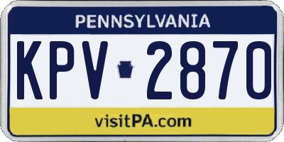 PA license plate KPV2870