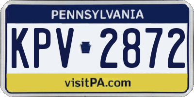 PA license plate KPV2872