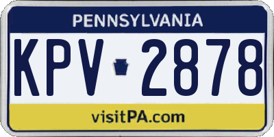 PA license plate KPV2878