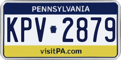 PA license plate KPV2879