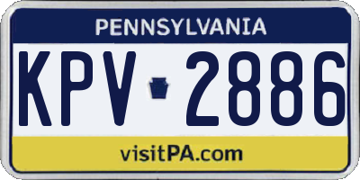 PA license plate KPV2886