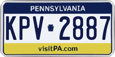 PA license plate KPV2887