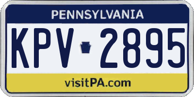 PA license plate KPV2895
