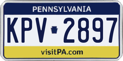 PA license plate KPV2897