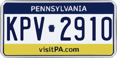 PA license plate KPV2910