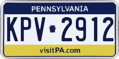 PA license plate KPV2912