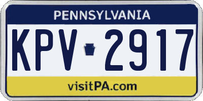 PA license plate KPV2917
