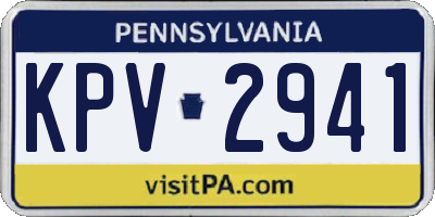 PA license plate KPV2941