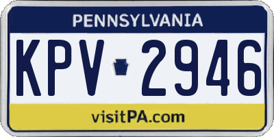 PA license plate KPV2946