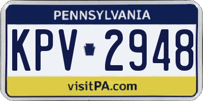 PA license plate KPV2948