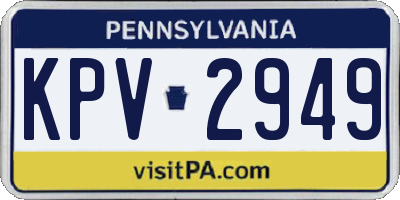 PA license plate KPV2949