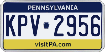 PA license plate KPV2956